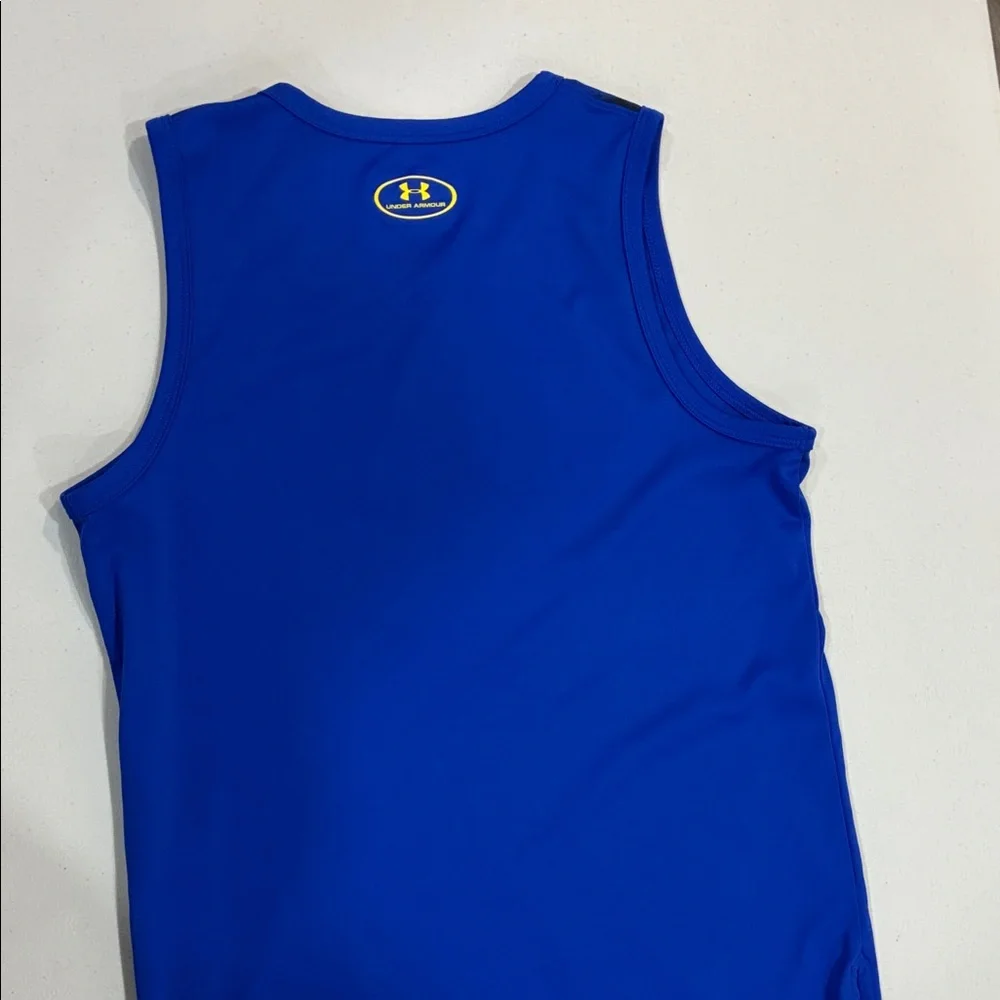 Steph Curry Under Armour Royal Blue Tank with Yellow SC Logo - Picture 3 of 3